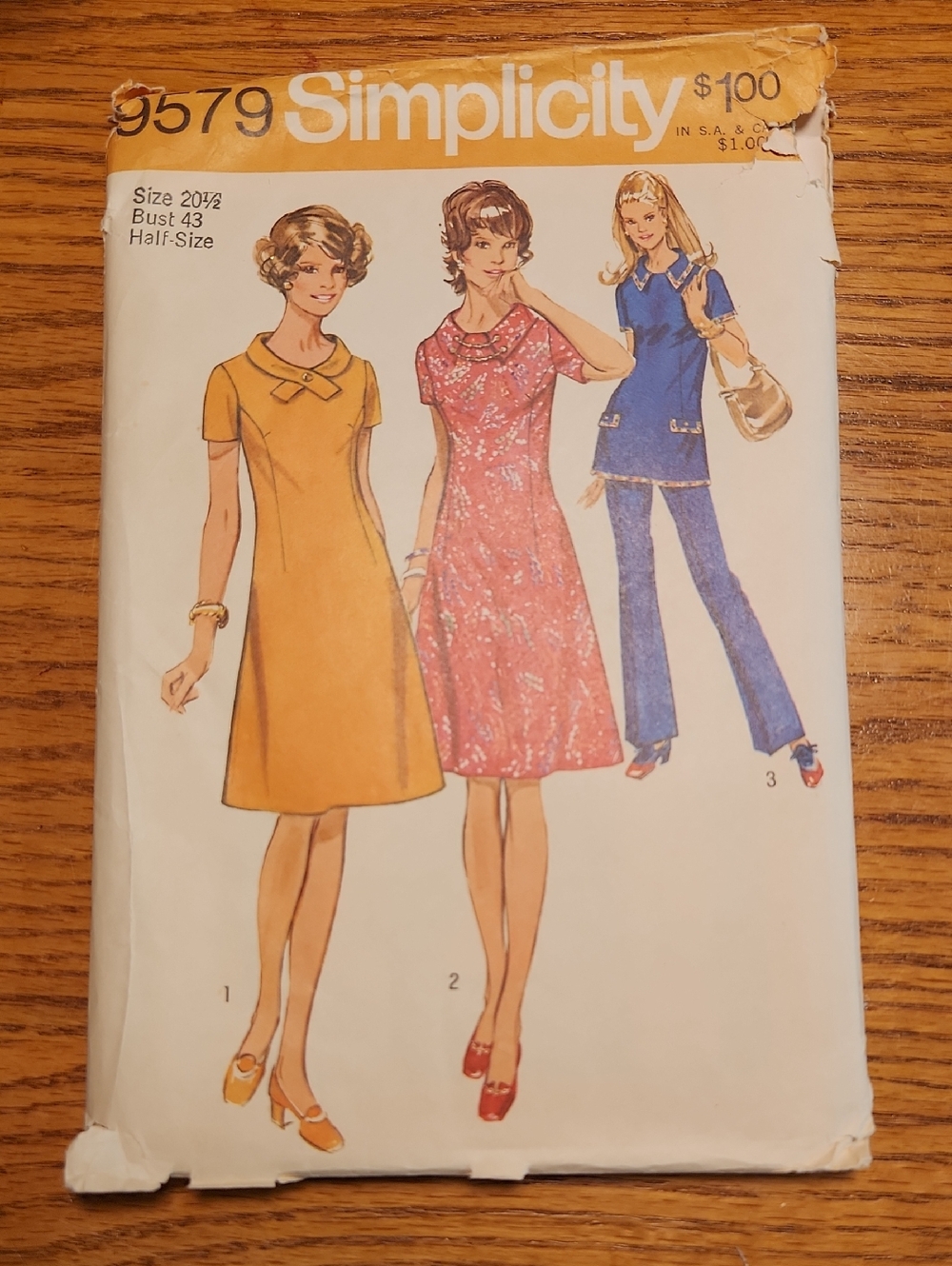 Simplicity Retro Dress & Tunic Pattern — Uncut Size 20